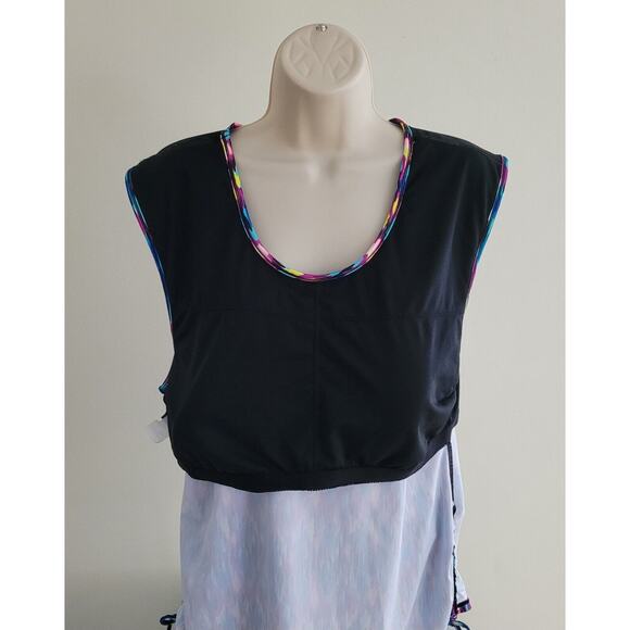 HILOR Women's Multi-colored, Athletic Tank Top w/Built-in-Bra--Sz 16 - Picture 6 of 10